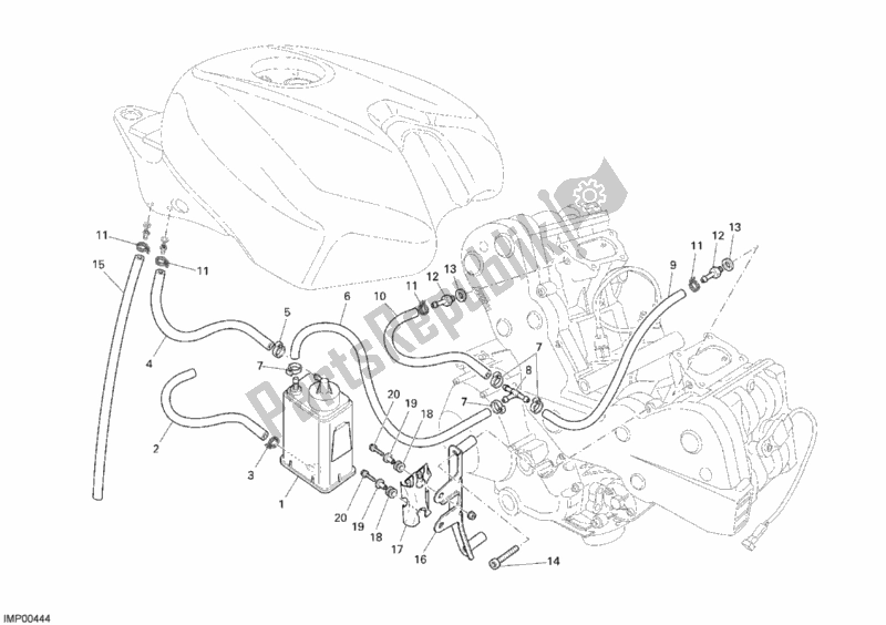 Todas as partes de Filtro De Vasilha do Ducati Superbike 848 USA 2008